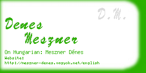 denes meszner business card
