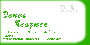 denes meszner business card